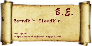 Bernát Elemér névjegykártya