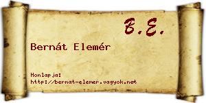 Bernát Elemér névjegykártya