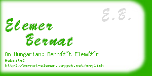 elemer bernat business card